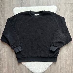 COS Black Fuzzy Teddy Bear Sweater